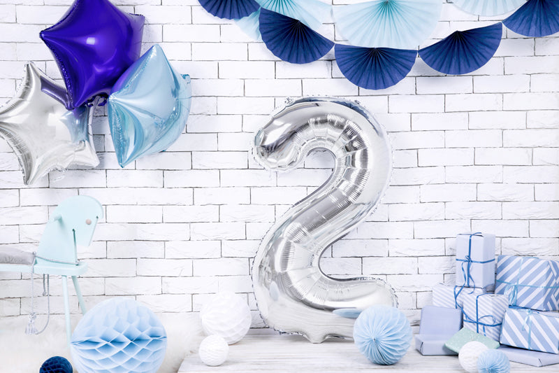 Balon foliowy Cyfra DUŻA 86cm, srebrny, różne warianty (0-9)
