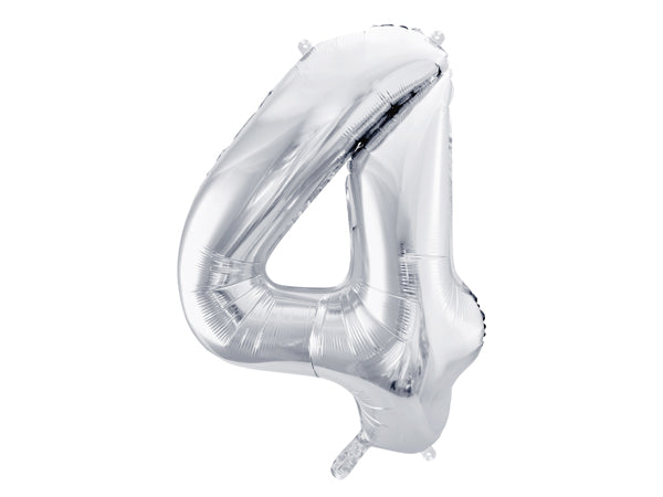 Balon foliowy Cyfra DUŻA 86cm, srebrny, różne warianty (0-9)