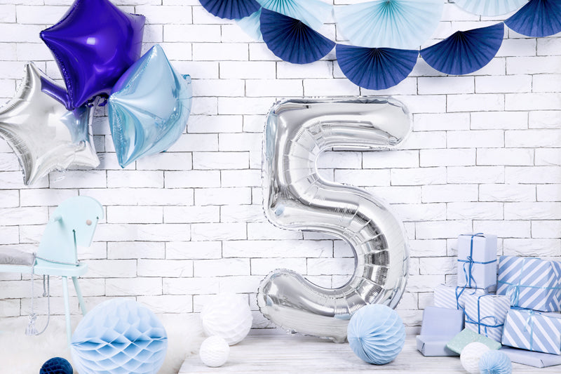 Balon foliowy Cyfra DUŻA 86cm, srebrny, różne warianty (0-9)