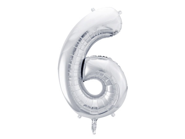 Balon foliowy Cyfra DUŻA 86cm, srebrny, różne warianty (0-9)