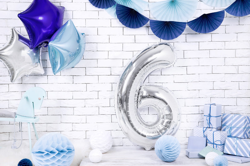 Balon foliowy Cyfra DUŻA 86cm, srebrny, różne warianty (0-9)