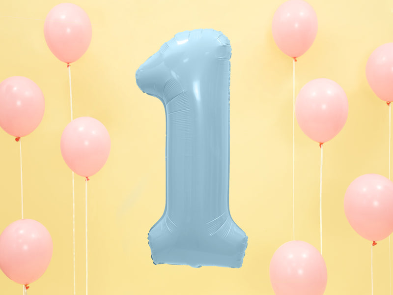 Balon foliowy Cyfra DUŻA 86cm, niebieski, różne warianty (0-9)