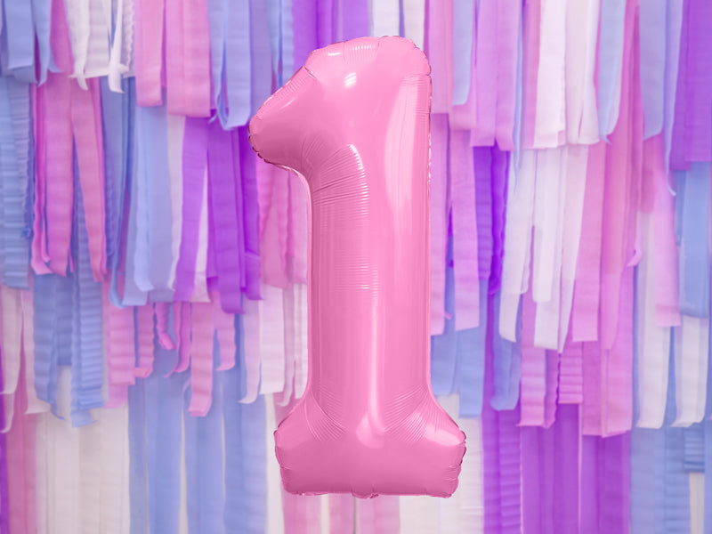 Balon foliowy Cyfra DUŻA 86cm, różowy, różne warianty (0-9)