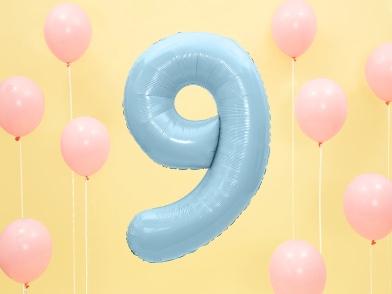 Balon foliowy Cyfra DUŻA 86cm, niebieski, różne warianty (0-9)