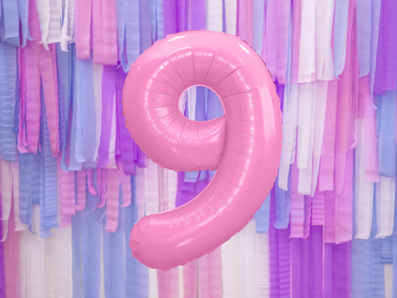 Balon foliowy Cyfra DUŻA 86cm, różowy, różne warianty (0-9)