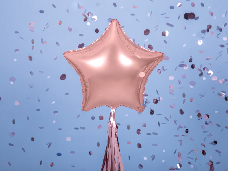 Balon foliowy Gwiazdka, 40cm, różowe złoto (1 op./1 szt.)