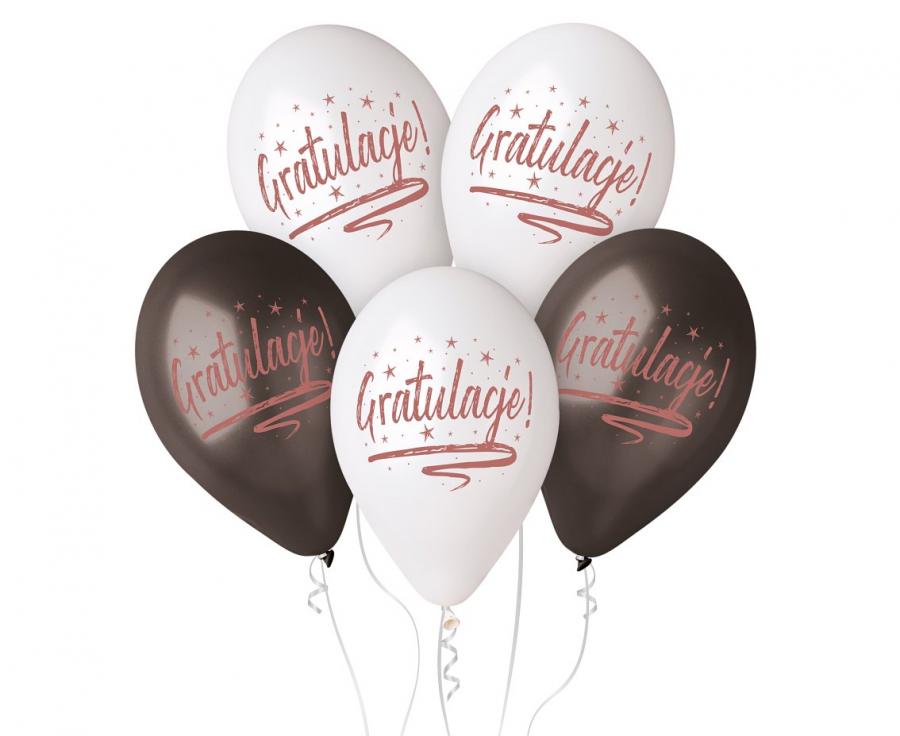 Zestaw bukiet balonów Premium Gratulacje!, 30cm 1op./5szt.