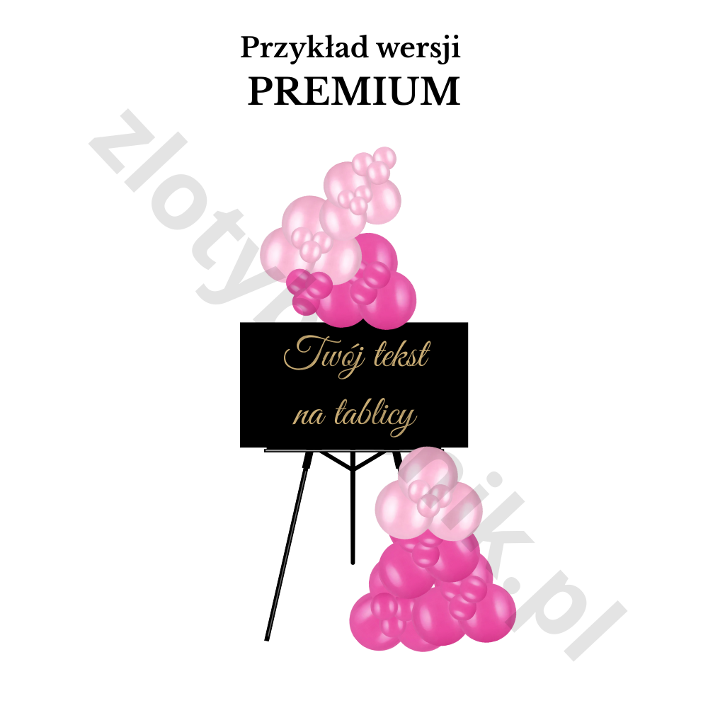 Girlanda balonowa na SZTALUDZE z personalizowaną tabliczką – Warszawa
