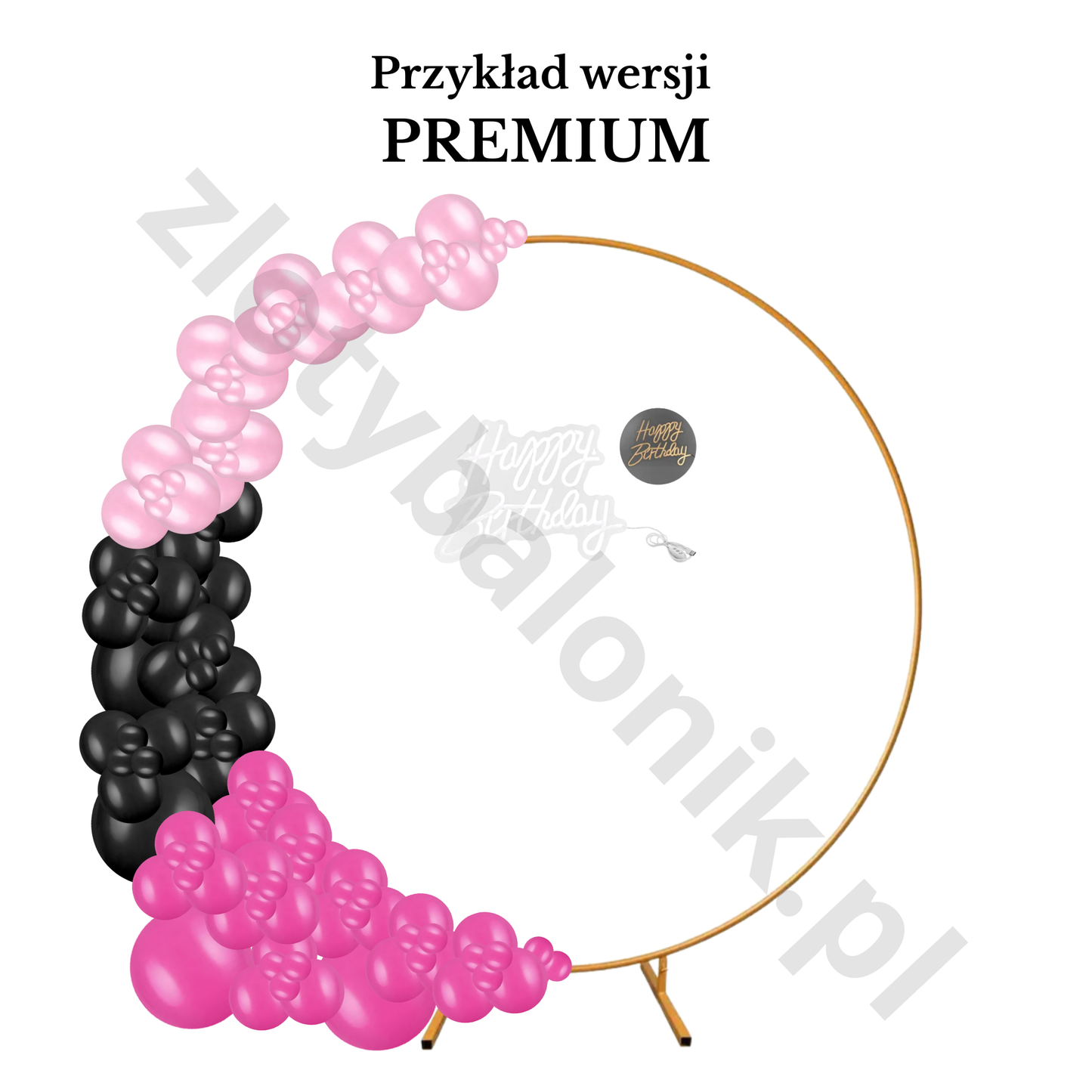 Girlanda balonowa na KOLE z napisem LED – Warszawa
