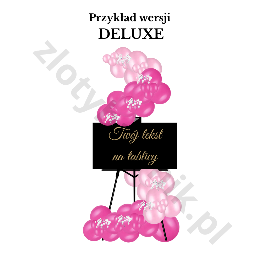 Girlanda balonowa na SZTALUDZE z personalizowaną tabliczką – Warszawa