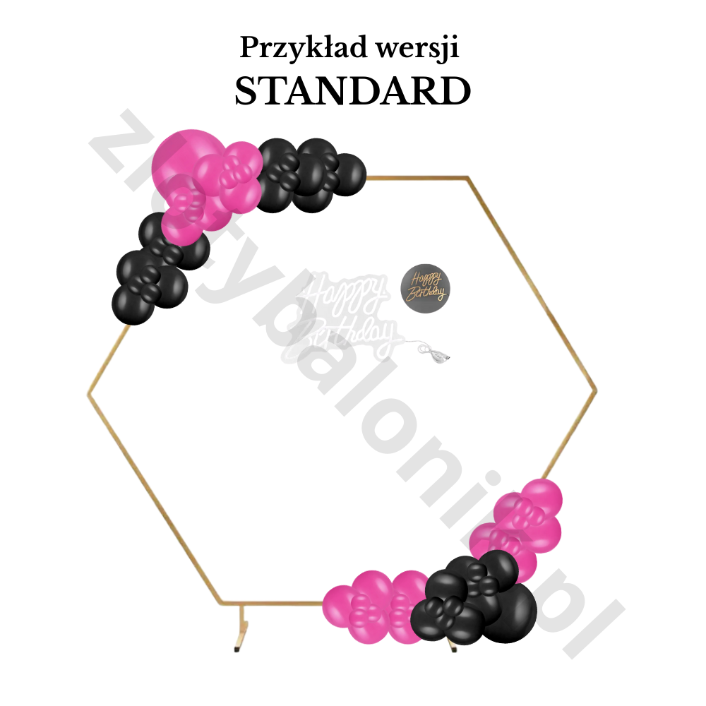 Girlanda balonowa na HEKSAGONIE z napisem LED – Warszawa