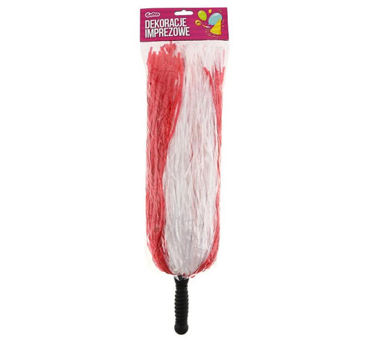 Pompon Czirliderka Super, biało-czerwona, (1op./1szt.)