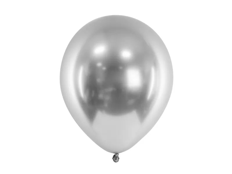 Balony z Helem w Pudełku Prezentowym – Happy Birthday Róż i Srebro