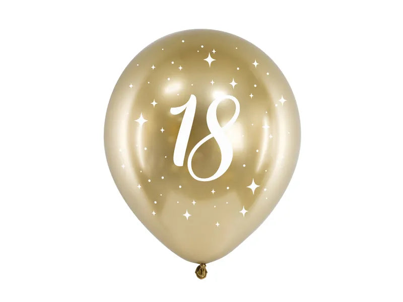 Zestaw bukiet balonów Happy Birthday na 18 urodziny biel i złoto