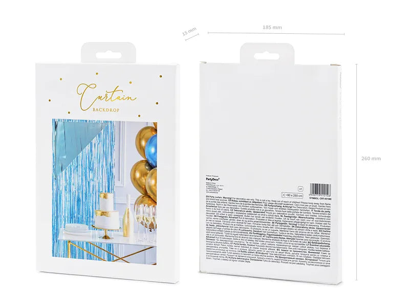 Kurtyna Party, niebieski, 90 x 250cm (1 op. / 1 szt.)