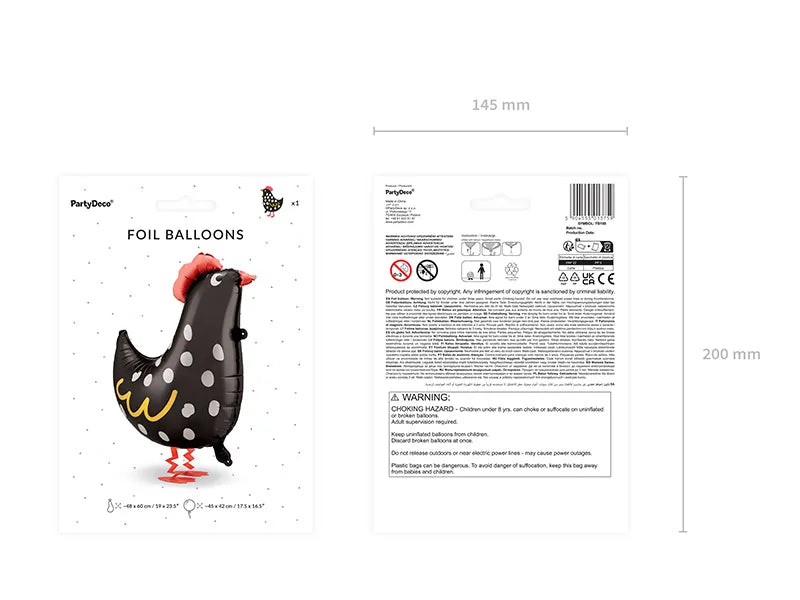 Balon foliowy Kogut, 45x42 cm, mix (1 op. / 1 szt.)
