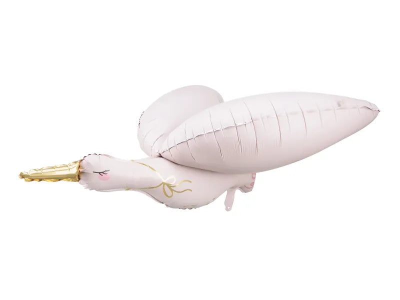 Balon foliowy Bocian, 100x43 cm, jasny różowy (1 op. / 1 szt.)