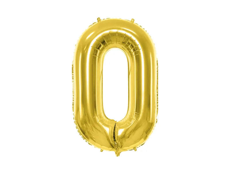 Balon foliowy Cyfra DUŻA 86cm, złoty, różne warianty (0-9)