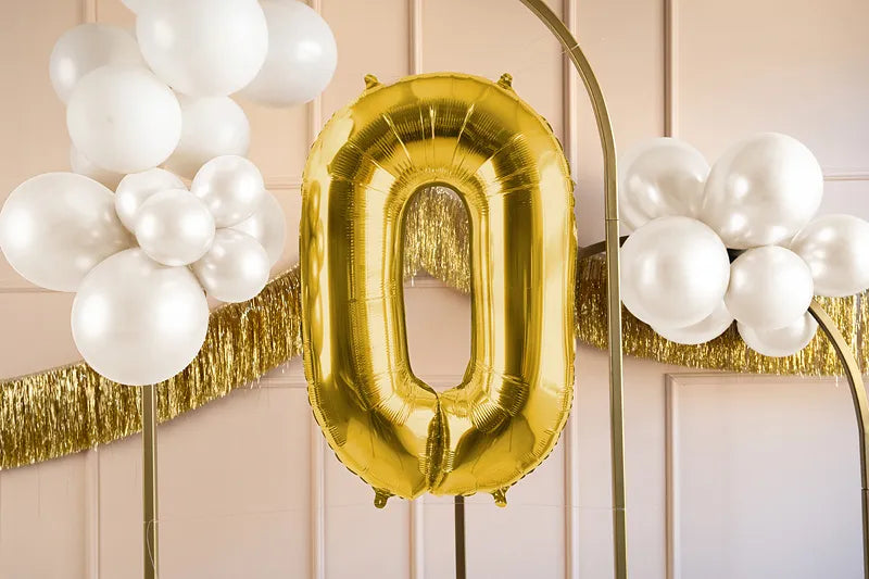 Balon foliowy Cyfra DUŻA 86cm, złoty, różne warianty (0-9)