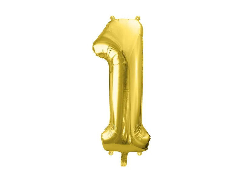 Balon foliowy Cyfra DUŻA 86cm, złoty, różne warianty (0-9)