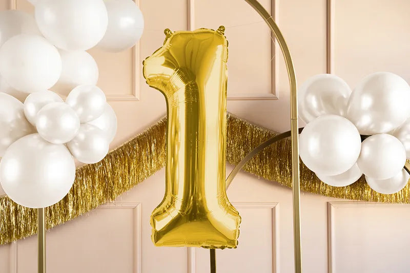 Balon foliowy Cyfra DUŻA 86cm, złoty, różne warianty (0-9)
