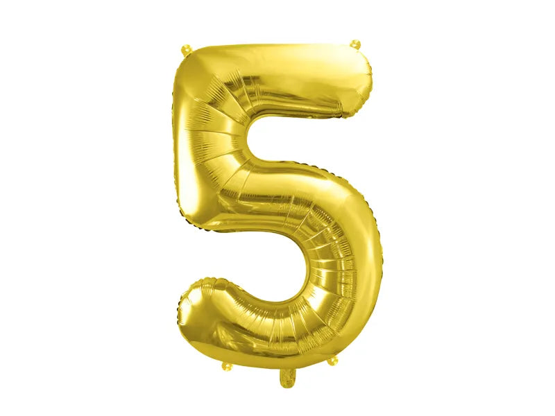 Balon foliowy Cyfra DUŻA 86cm, złoty, różne warianty (0-9)