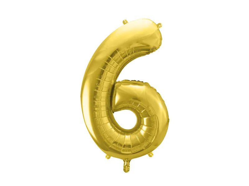 Balon foliowy Cyfra DUŻA 86cm, złoty, różne warianty (0-9)