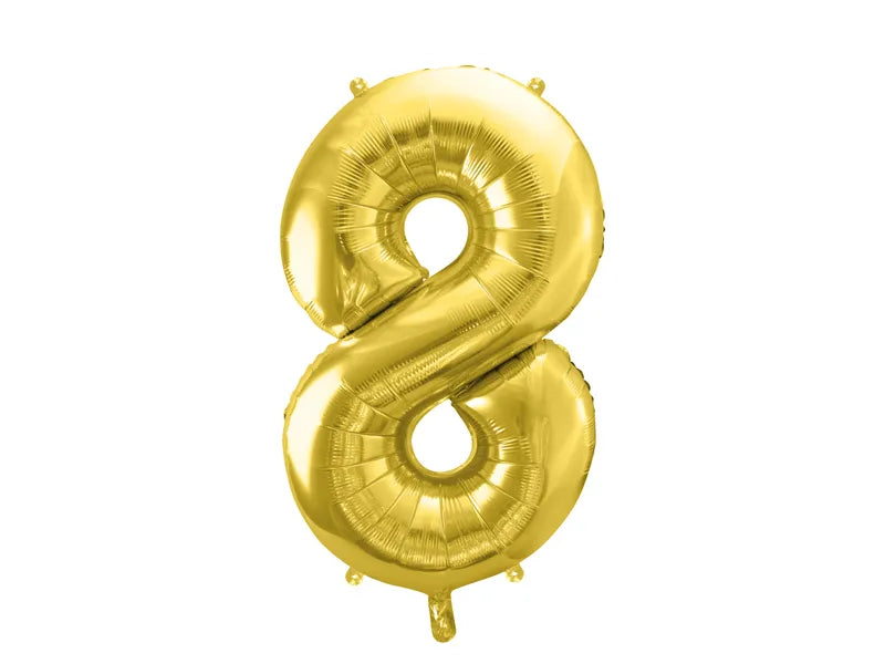 Balon foliowy Cyfra DUŻA 86cm, złoty, różne warianty (0-9)