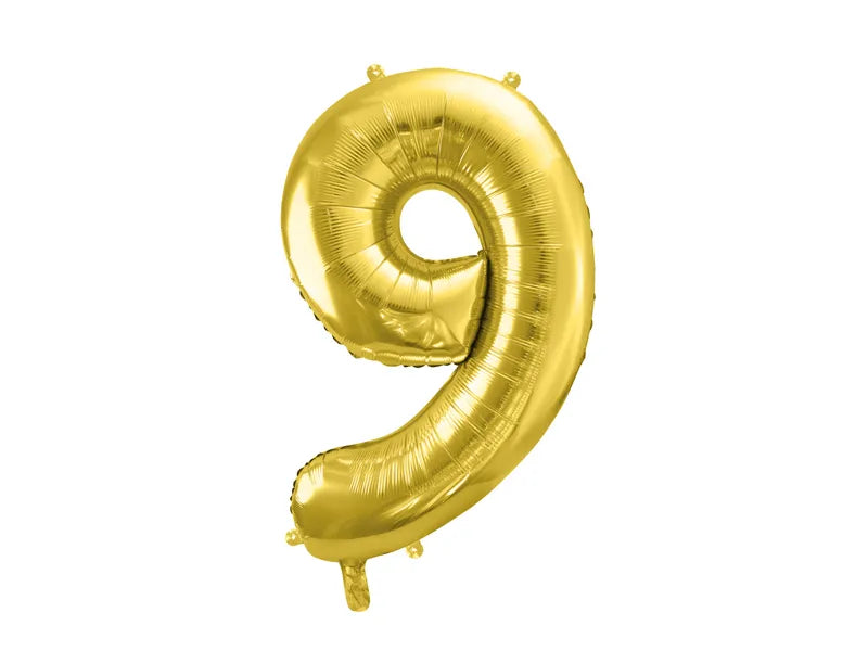 Balon foliowy Cyfra DUŻA 86cm, złoty, różne warianty (0-9)