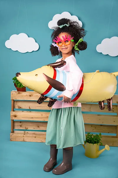 Balon foliowy Jamnik z HELEM, 92x40 cm