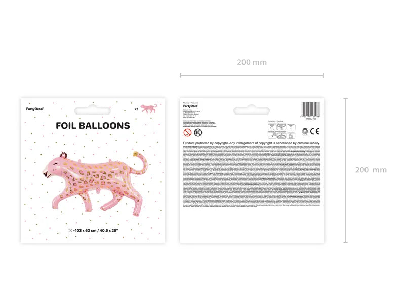 Balon foliowy Lampart, 103x60 cm, mix (1 op./1 szt.)