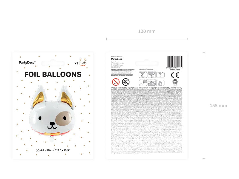 Balon foliowy Pies, 45x50 cm, mix (1 op. / 1 szt.)