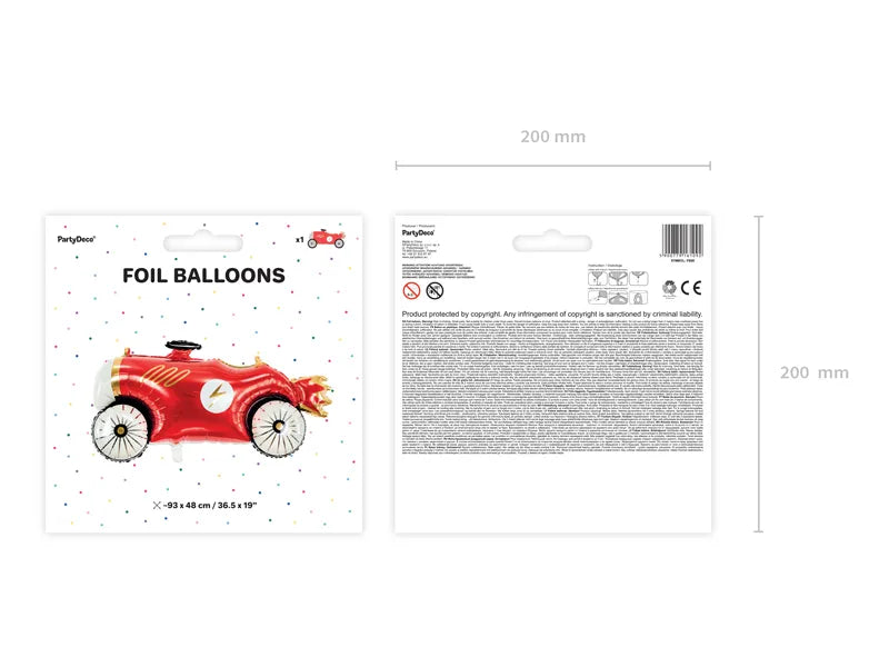 Balon foliowy Auto, 92x45 cm, mix (1 op. / 1 szt.)