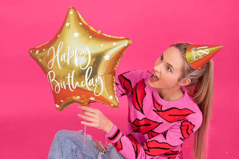 Zestaw bukiet balonów Happy Birthday na 70 urodziny biel i złoto