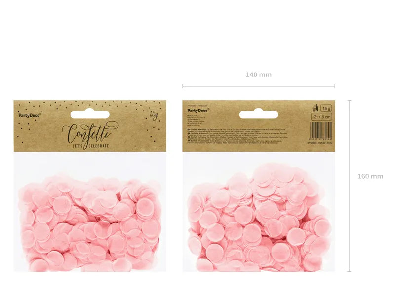 Konfetti Kółka, jasny różowy, 15g (1 op. / 1 szt.)