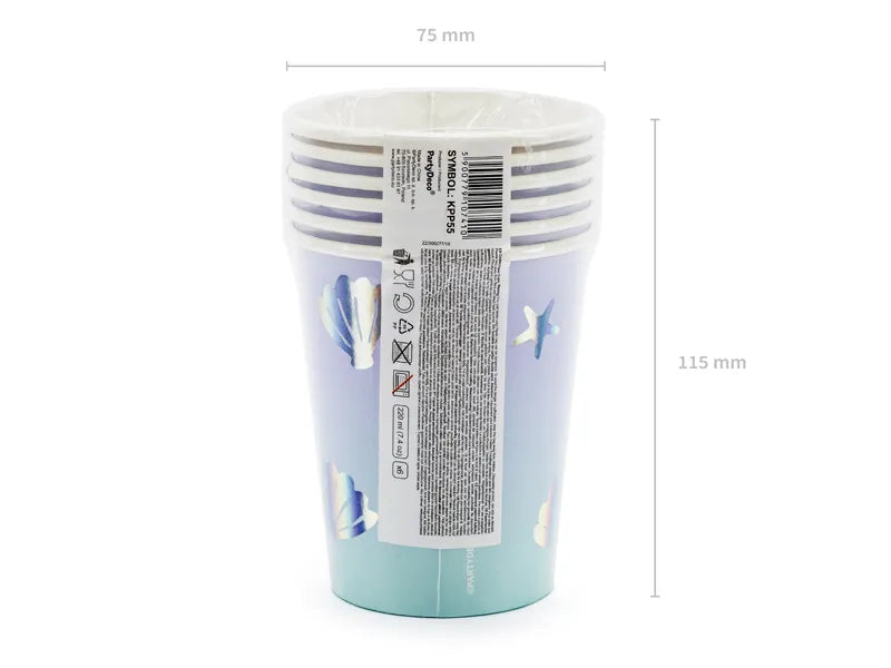 Kubeczki Narwal, jasnoniebieski, 220ml (1 op. / 6 szt.)