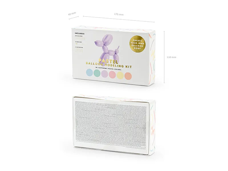 Balony modeliny pastelowe 130cm z pompką, mix (1 op. / 30 szt.)