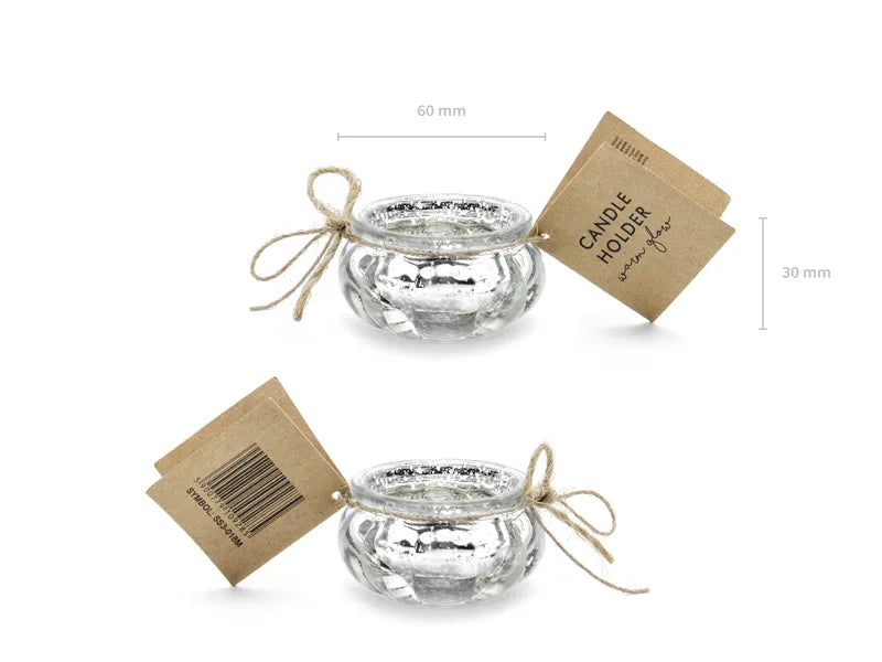 Świecznik, srebrny, 3cm (1 op. / 4 szt.)