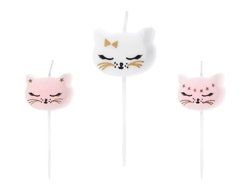 Świeczki urodzinowe Kotek, mix, 2cm (1 op./6 szt.)