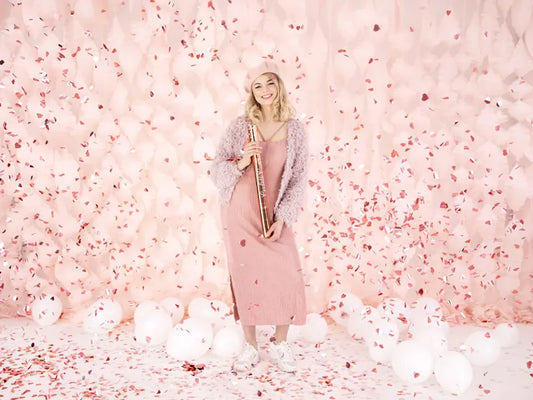 Tuba z sercami, różowe złoto, 60cm (1 op. / 1 szt.)