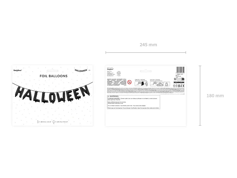 Balon foliowy Halloween, 280x46 cm, czarny (1 op. / 1 szt.)