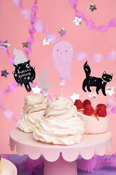 Dekoracje do muffinek Halloween, 14 cm, mix (1 op. / 6 szt.)