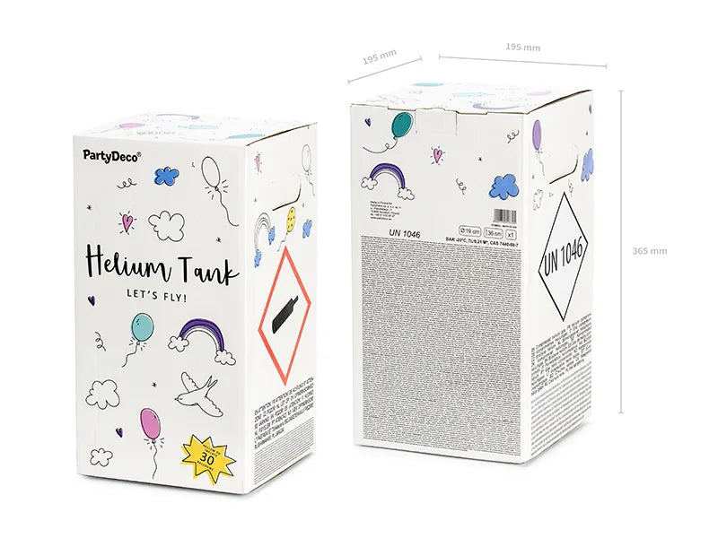 Butla z helem, miętowy, 30 balonów