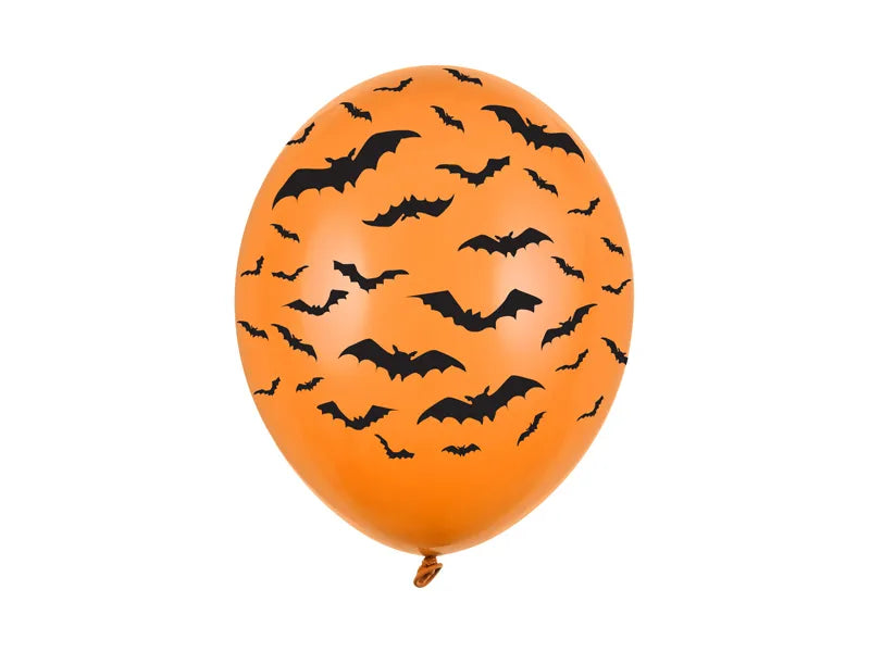 Balony z Helem w Pudełku Prezentowym – Nietoperze, Pastel Mandarin Orange
