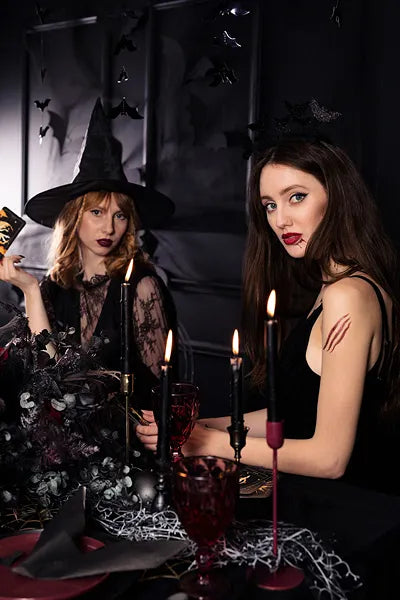 Świeca stożkowa matowa, czarny, 24cm