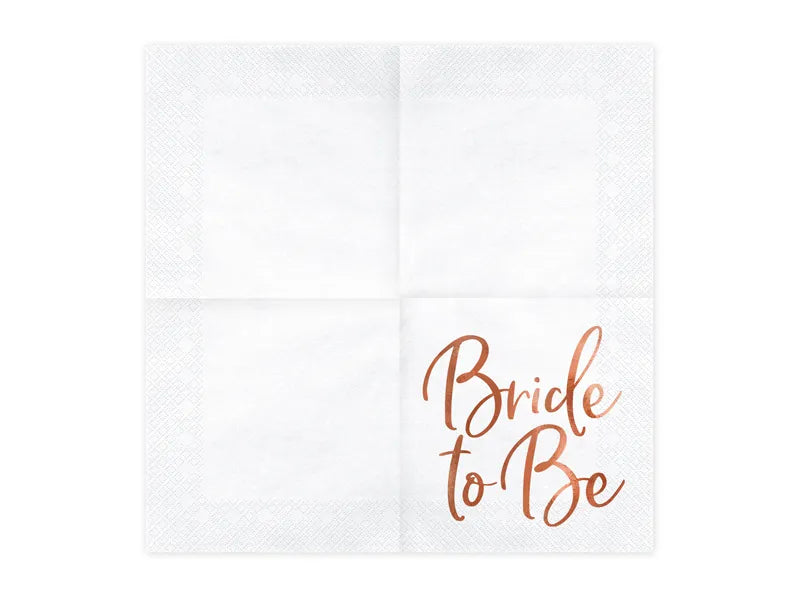 Serwetki Bride to Be, różowe złoto, 33x33cm