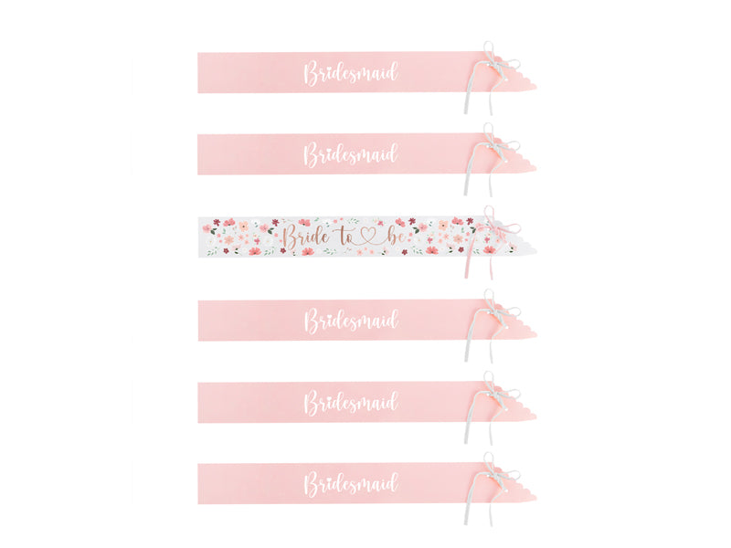 Szarfy Bride to be i Bridesmaid, mix, 76cm