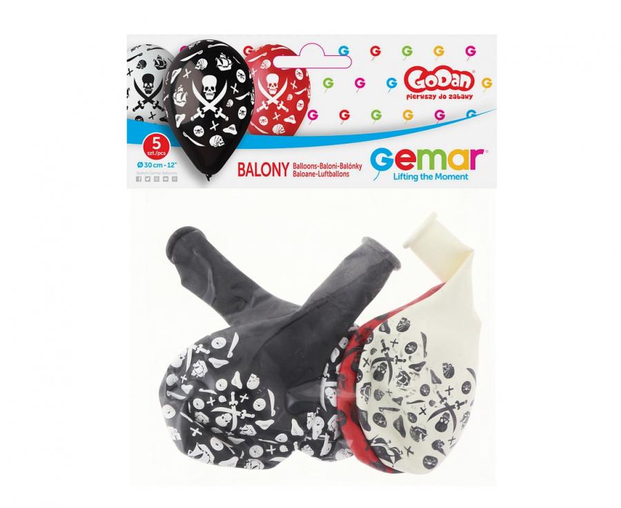Zestaw bukiet balonów 30cm "Piraci" (1op. / 5szt.)