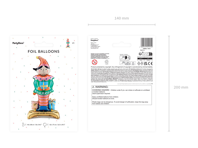 Stojący balon foliowy Elf, 46x88 cm