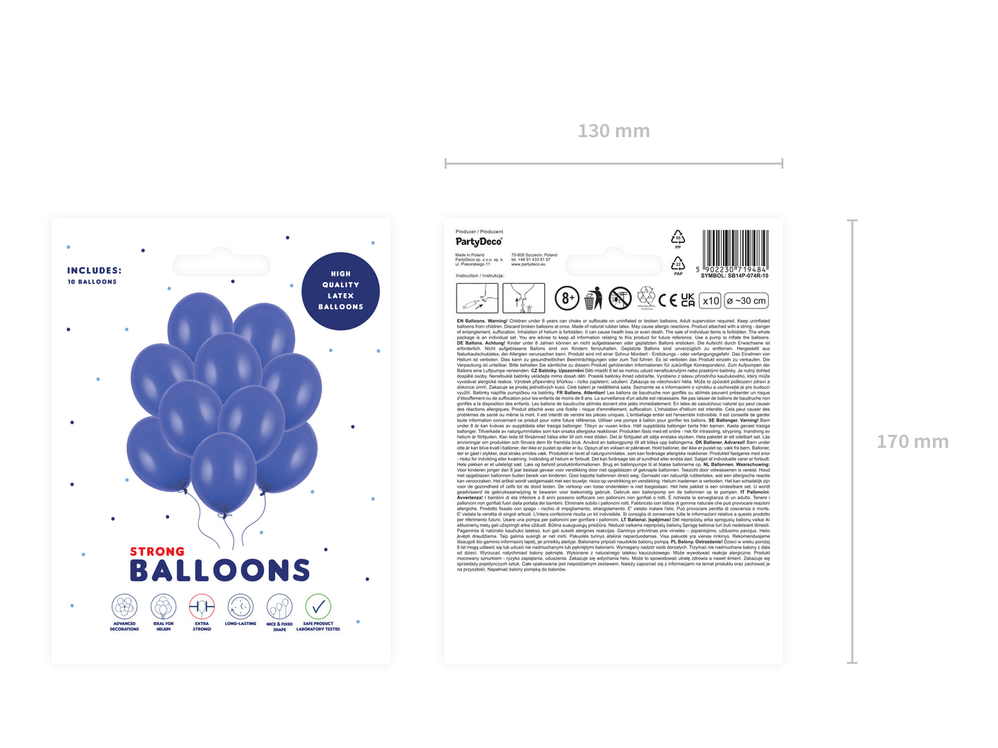 Balony Strong 30cm, Pastel Royal Blue